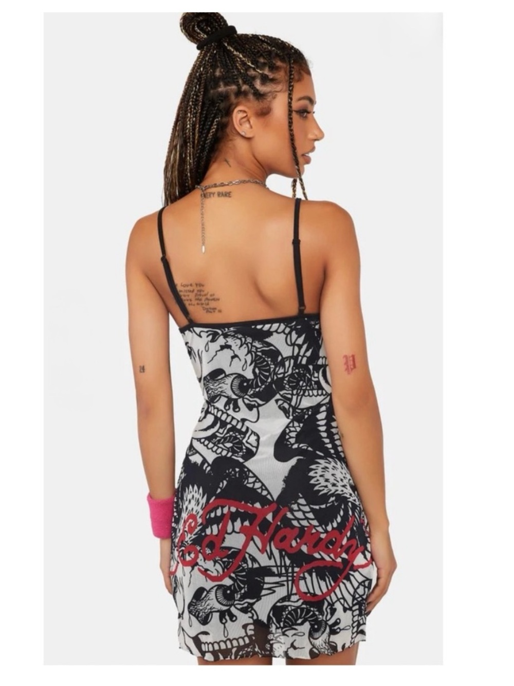 ED HARDY x DOLLS KILL | DBD Eagle Mesh Slip Dress Sz XS Dark Princess  Goth Y2K
